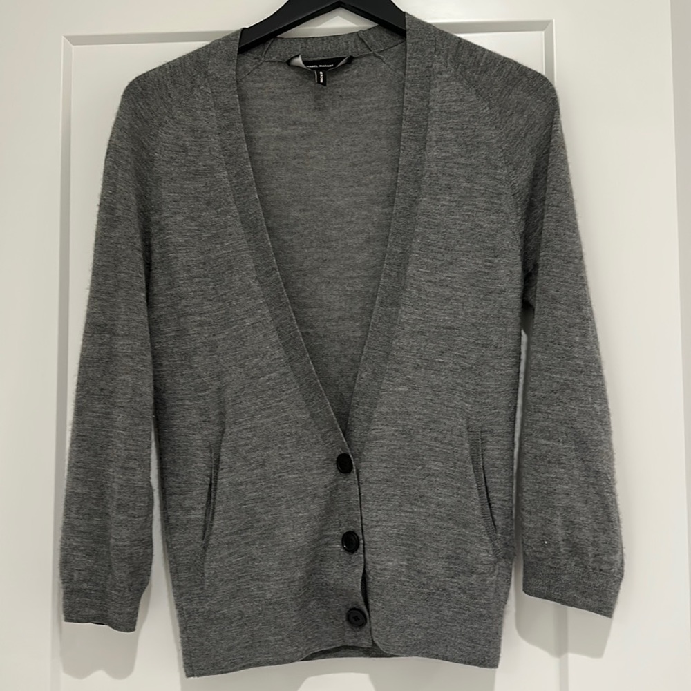 Isabel Marant Feather light cashmere cardigan in heather grey!